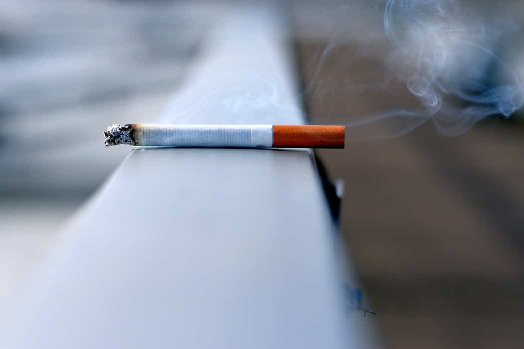 A lit cigarette.